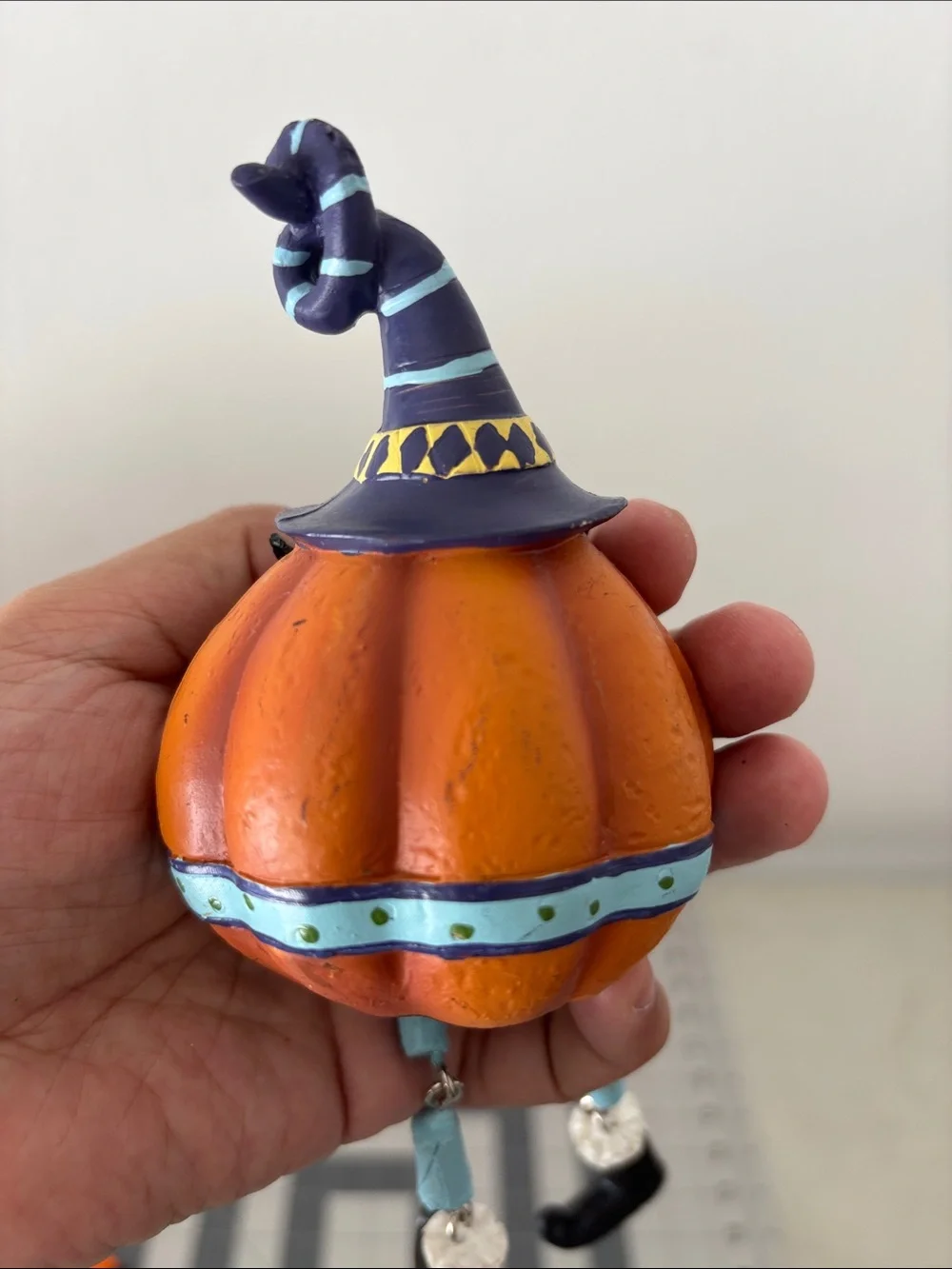 Orange Jack-O'-Lantern Halloween Decor Set of 3  Pumpkin Prop